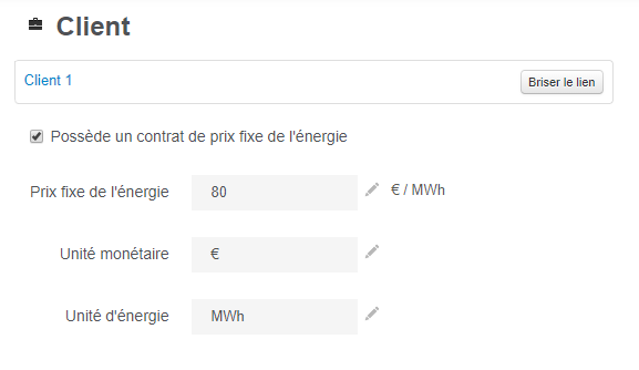 Prévisions financière: prix fixe de l'énergie.